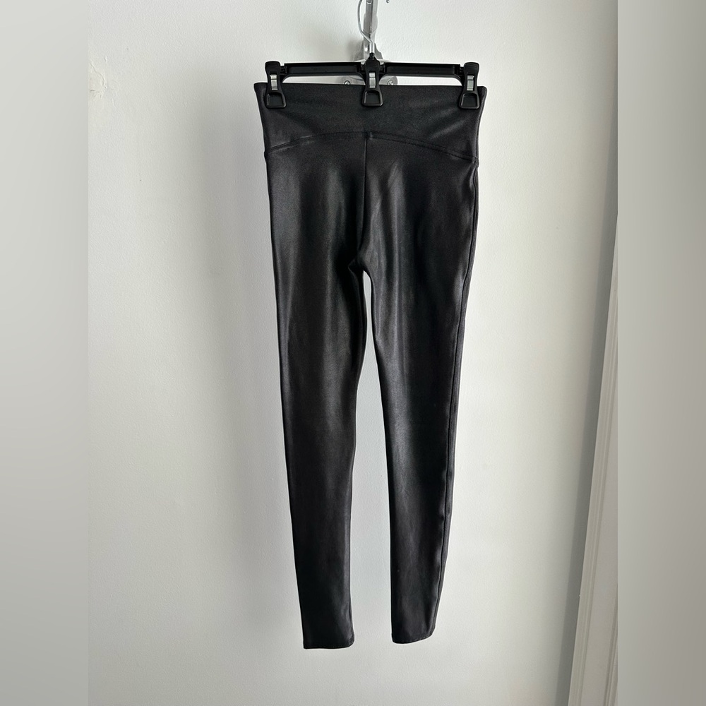 SPANX Faux Leather Black High-Waist Leggings